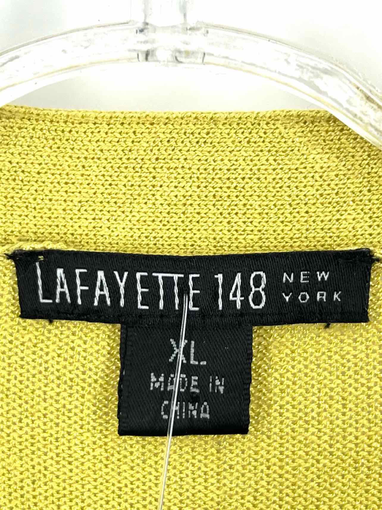 Lafayette 148 Size XL Citron Knit Cotton Blend Designer Cardigan Set - Image 5