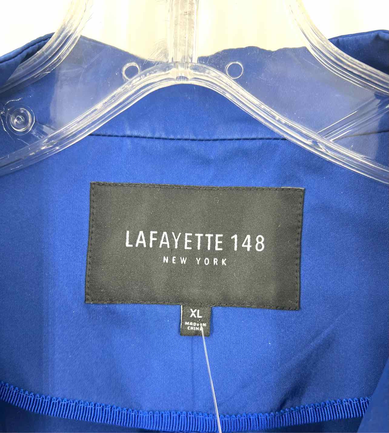 Lafayette 148 Size XL Cobalt Solid Cinched Designer Jacket - Image 3