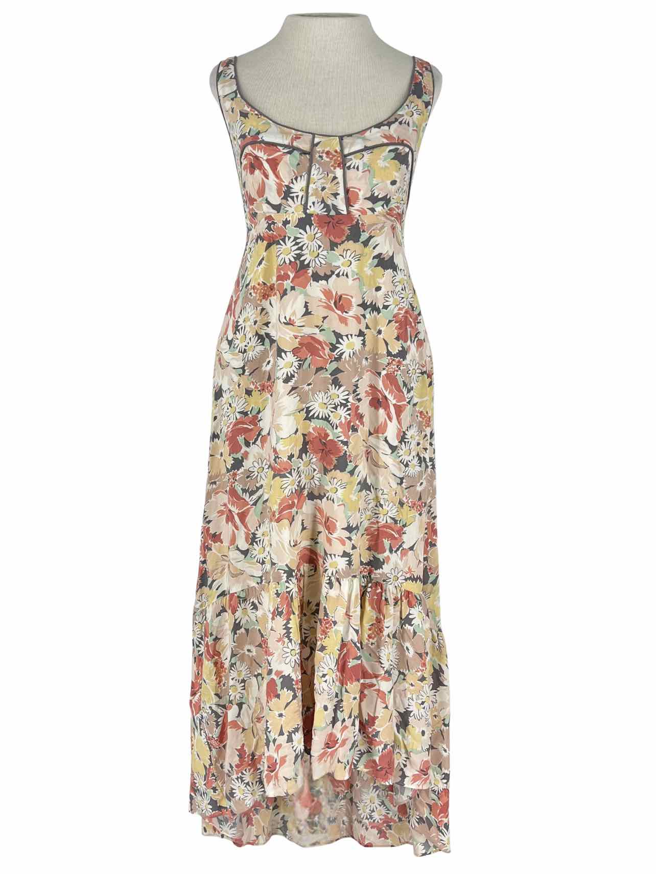 Lauren Conrad Size 8 Gray/Pink Floral Dresses Dress Maxi