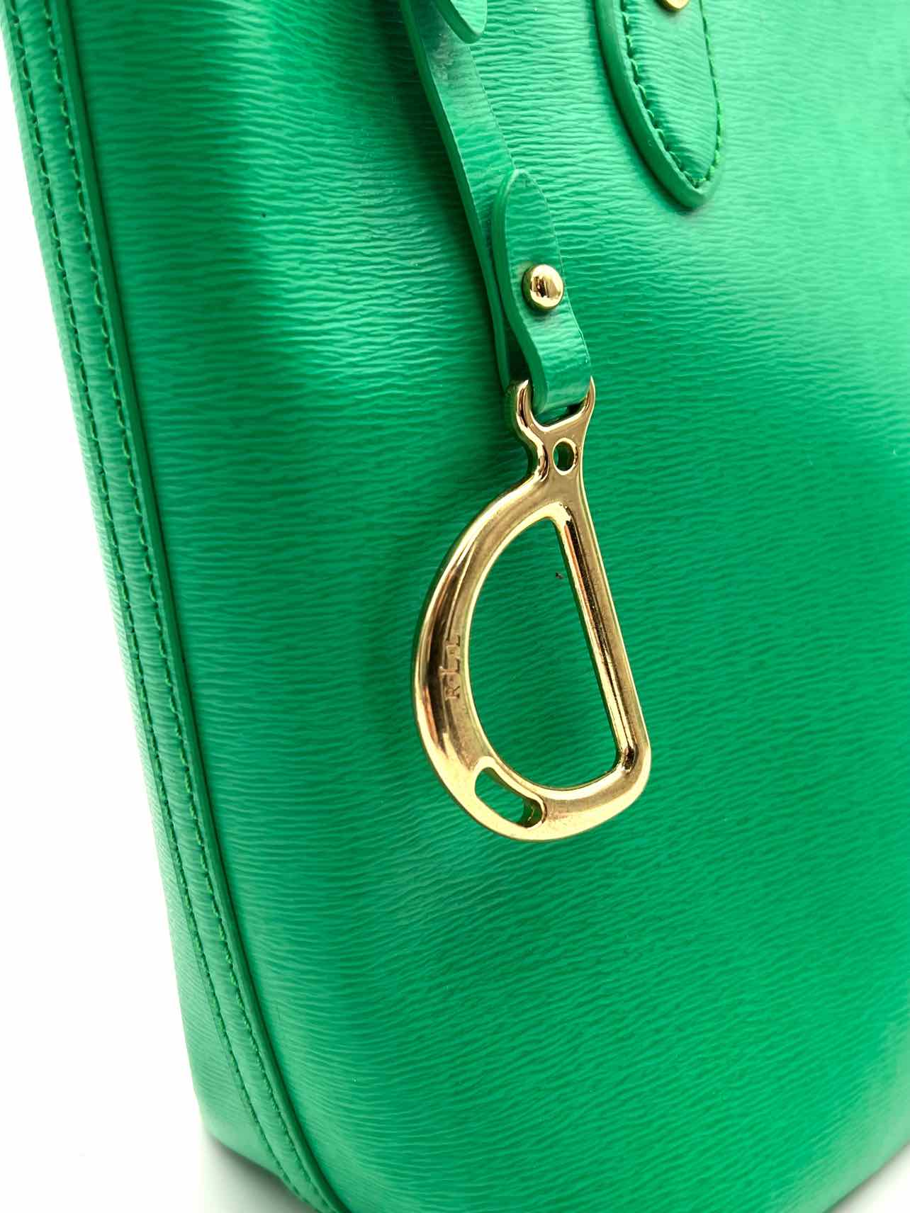 Lauren Ralph Lauren Kelly Green Saffiano Leather Designer Tote - Image 6