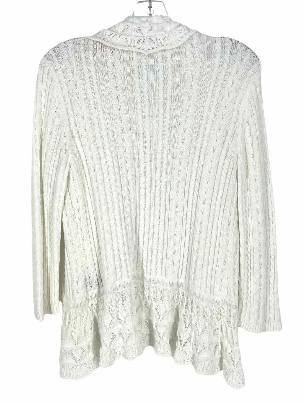 Lauren Ralph Lauren Size XL White Textured Knit Cardigans Cardigan - Image 2