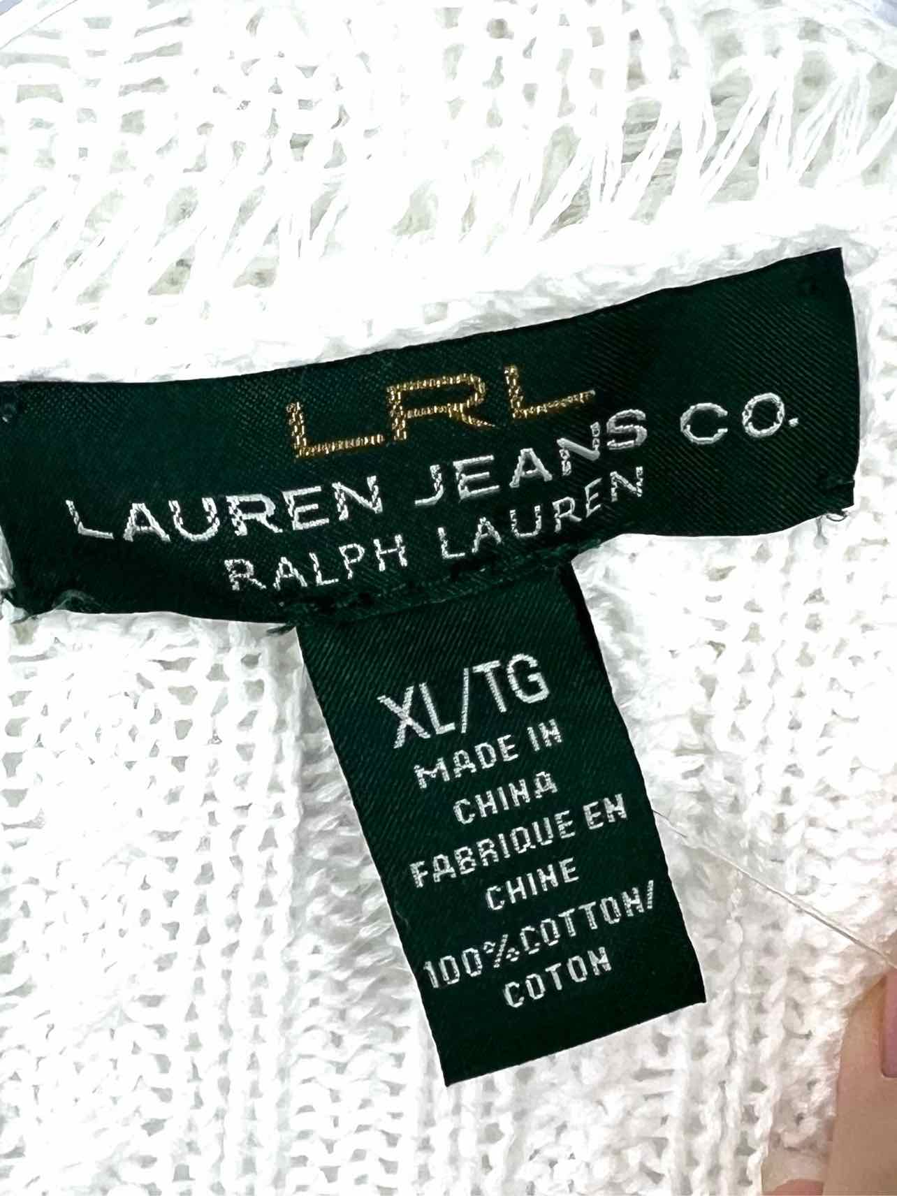 Lauren Ralph Lauren Size XL White Textured Knit Cardigans Cardigan - Image 3
