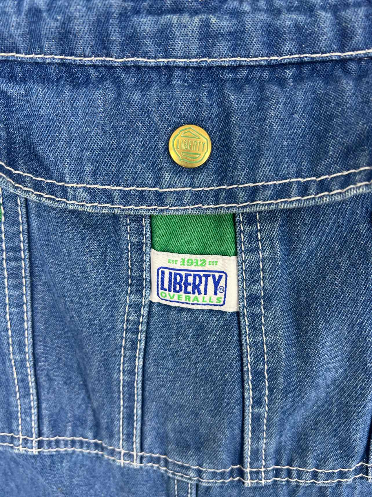 Liberty Size 2X ? Denim/White Floral Godets PLUS Overalls - Image 3