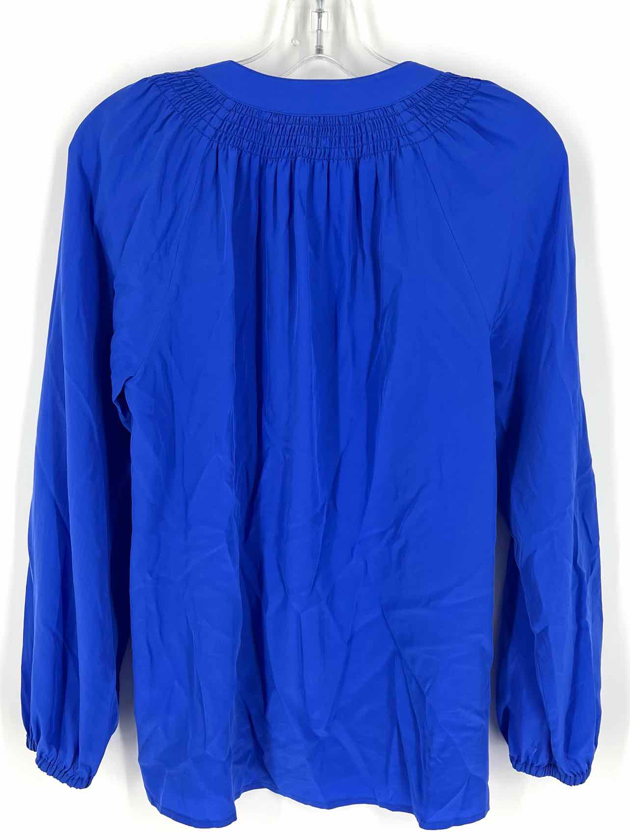 Lilly Pulitzer Size S Blue Button(s) Silk Tops Top-Long Sleeve - Image 3