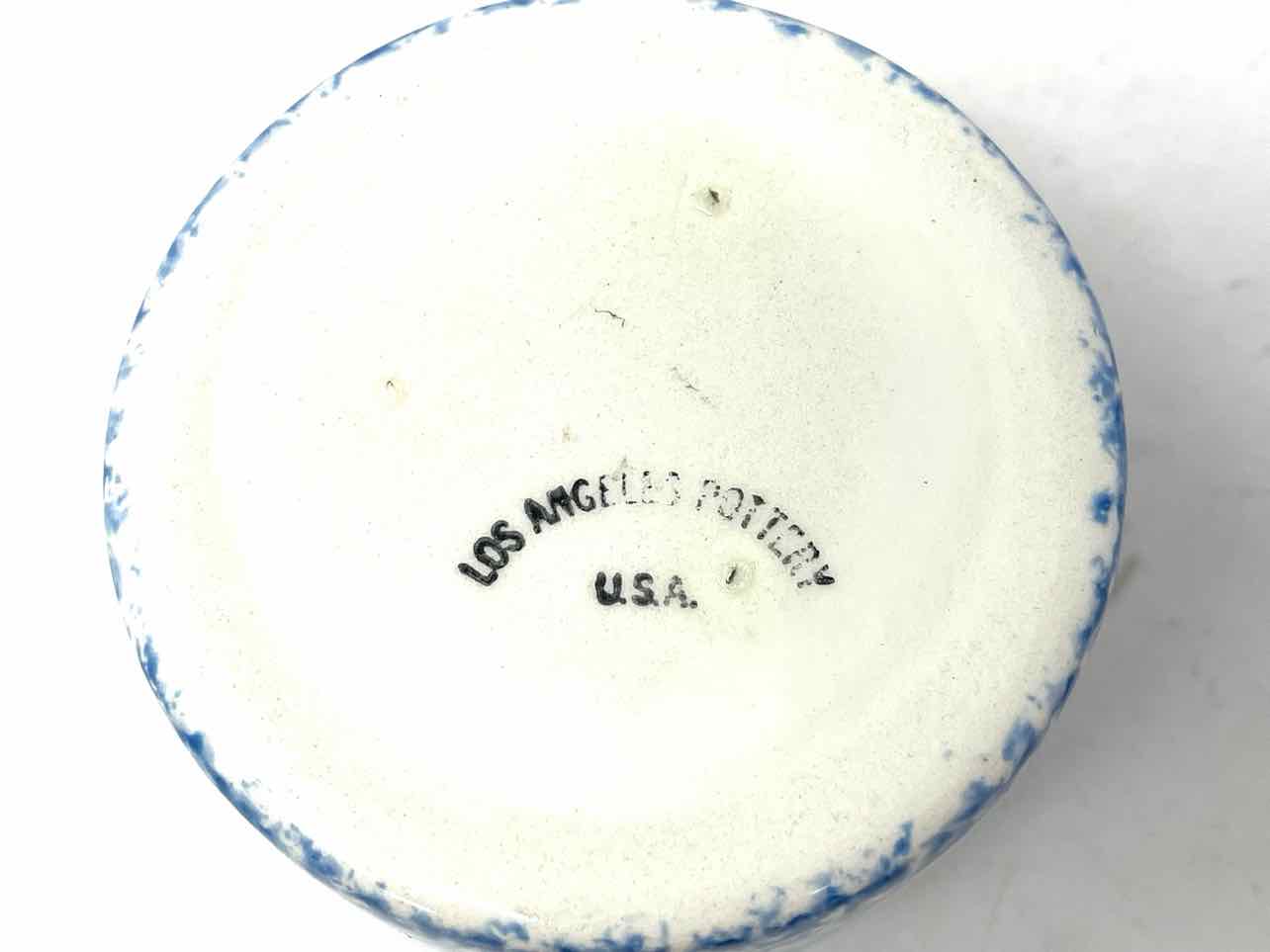 Los Angeles Pottery Blue/White Stippled Home Decor Sugar/Cream Set - Image 5