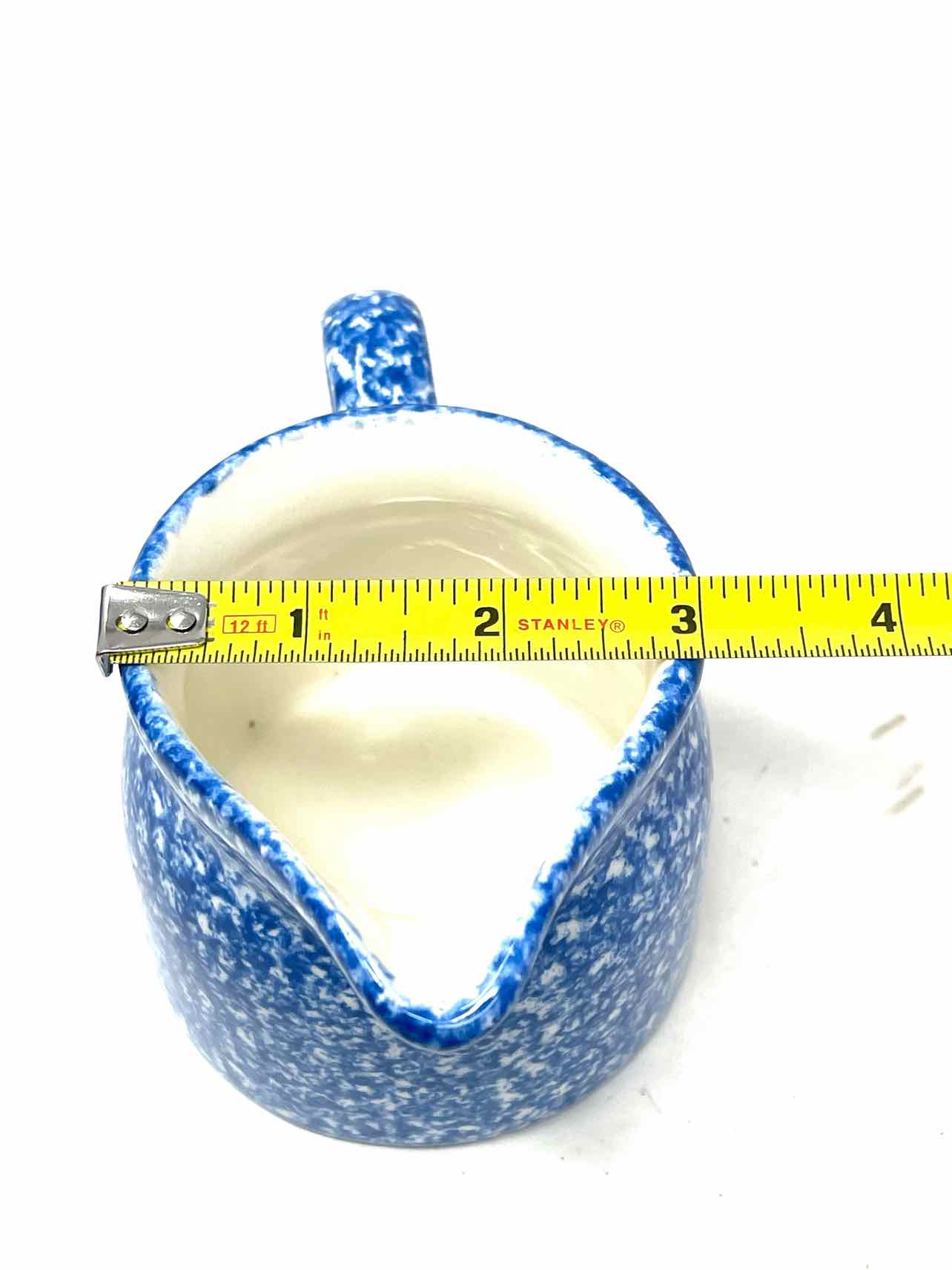 Los Angeles Pottery Blue/White Stippled Home Decor Sugar/Cream Set - Image 8