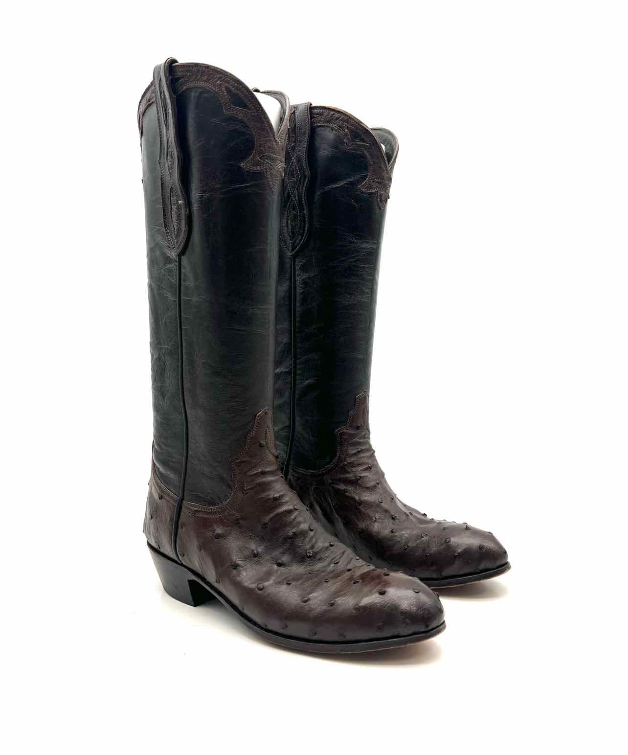 Loveless Size 5.5? Chocolate Ostrich Leather Designer Cowboy Boots