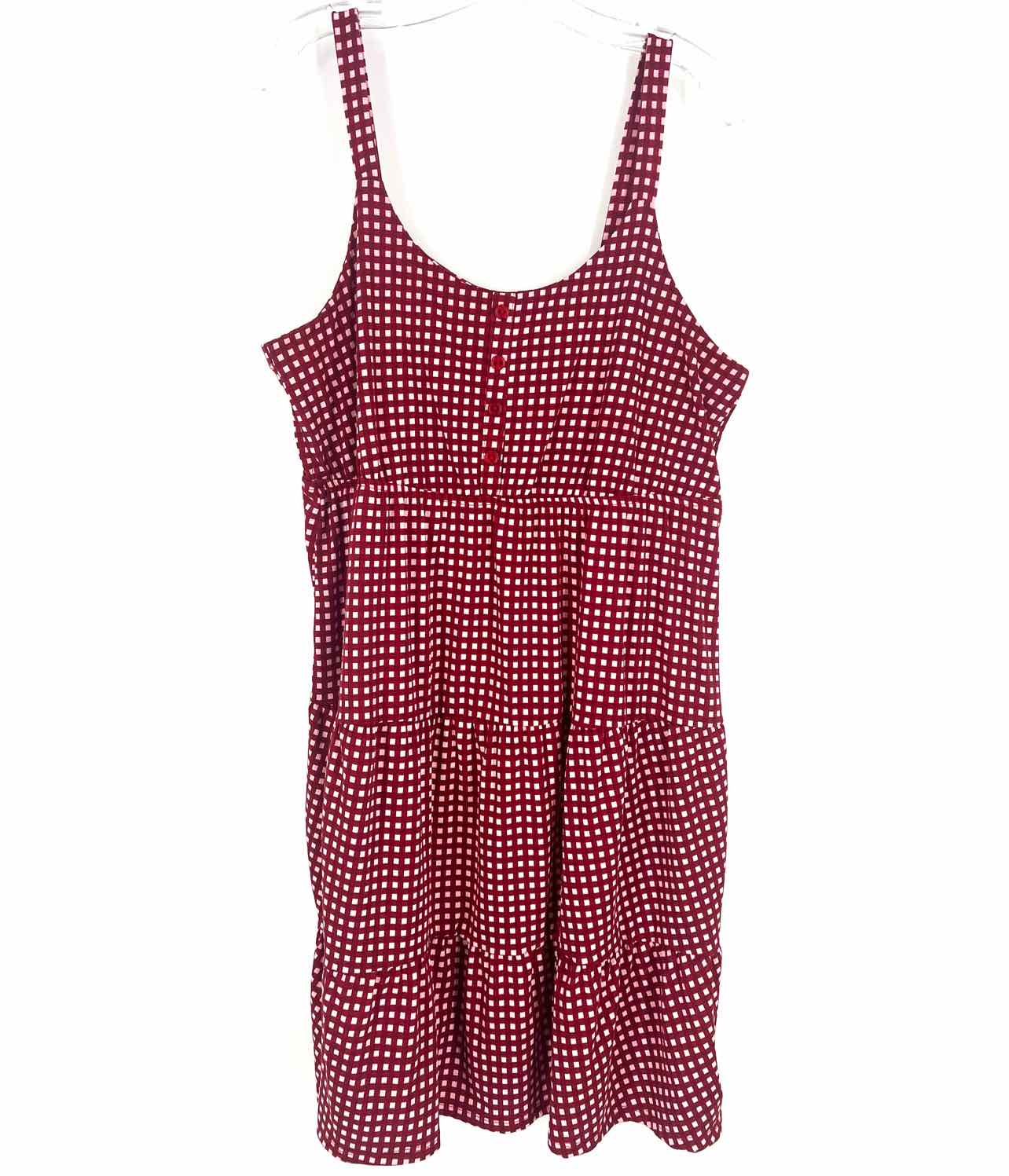 LuLaRoe Size L Red/Pink Gingham Tiered Dresses Dress