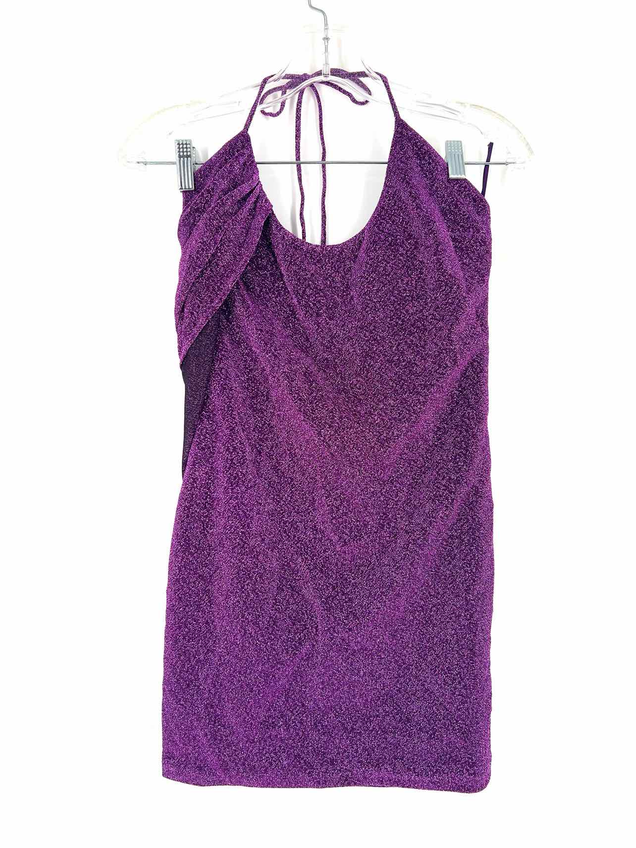 Meshki Size 8 Purple Halter Draped NEW Designer Dress