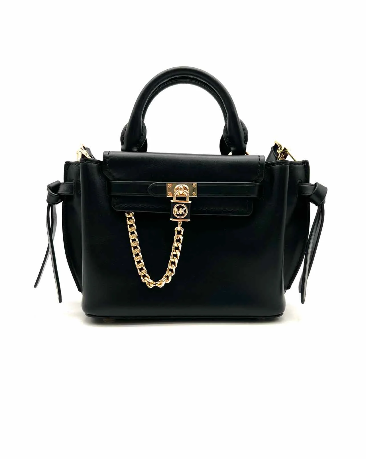 Michael Michael Kors Black/Gold Backpack Chain Leather Designer Satchel