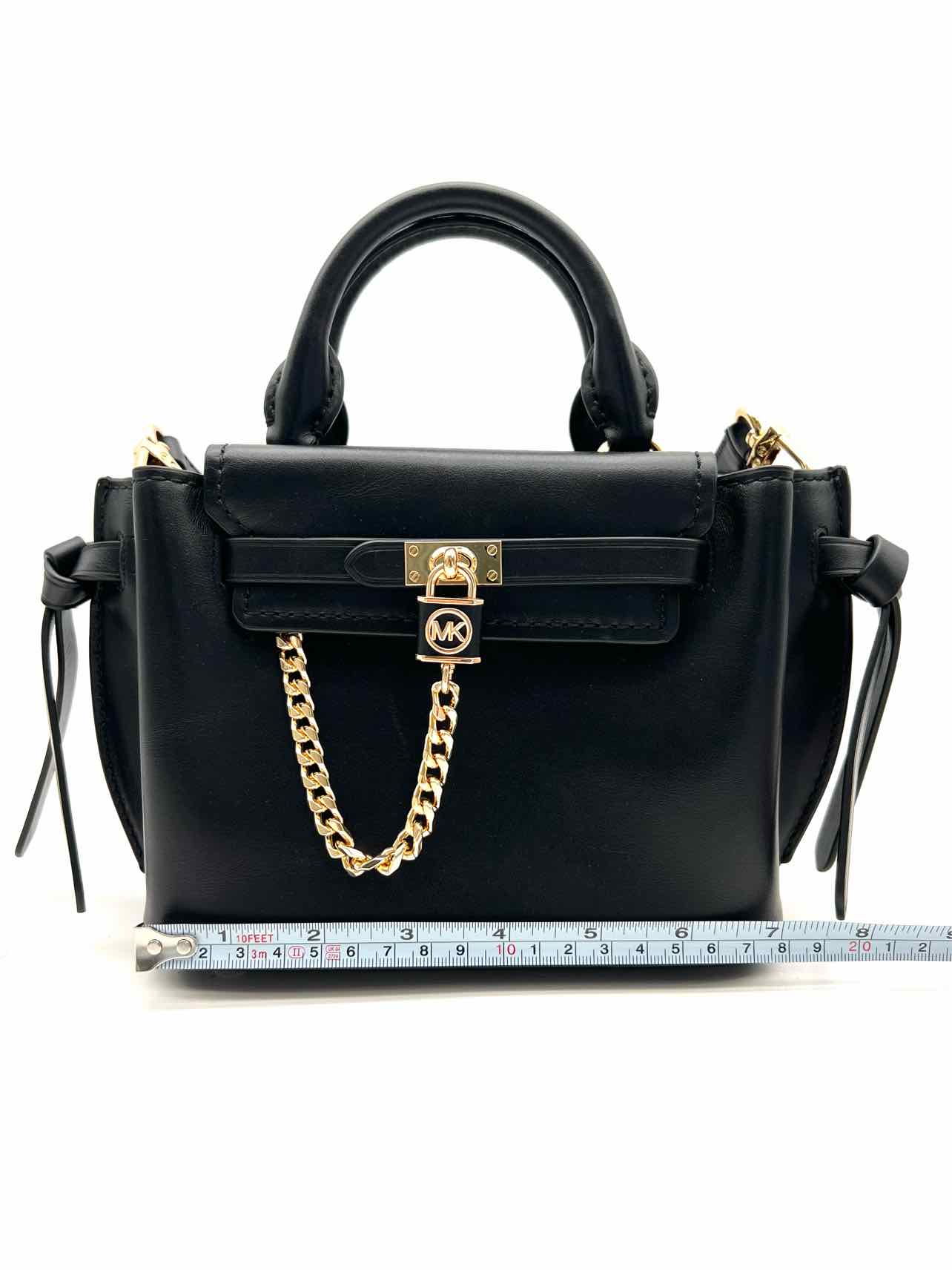Michael Michael Kors Black/Gold Backpack Chain Leather Designer Satchel - Image 9