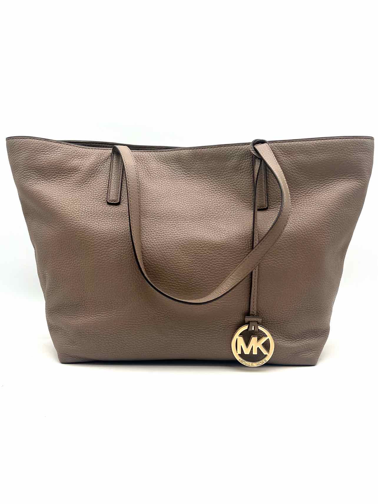 Michael Michael Kors Taupe/Gold Pebbled Leather Designer Tote