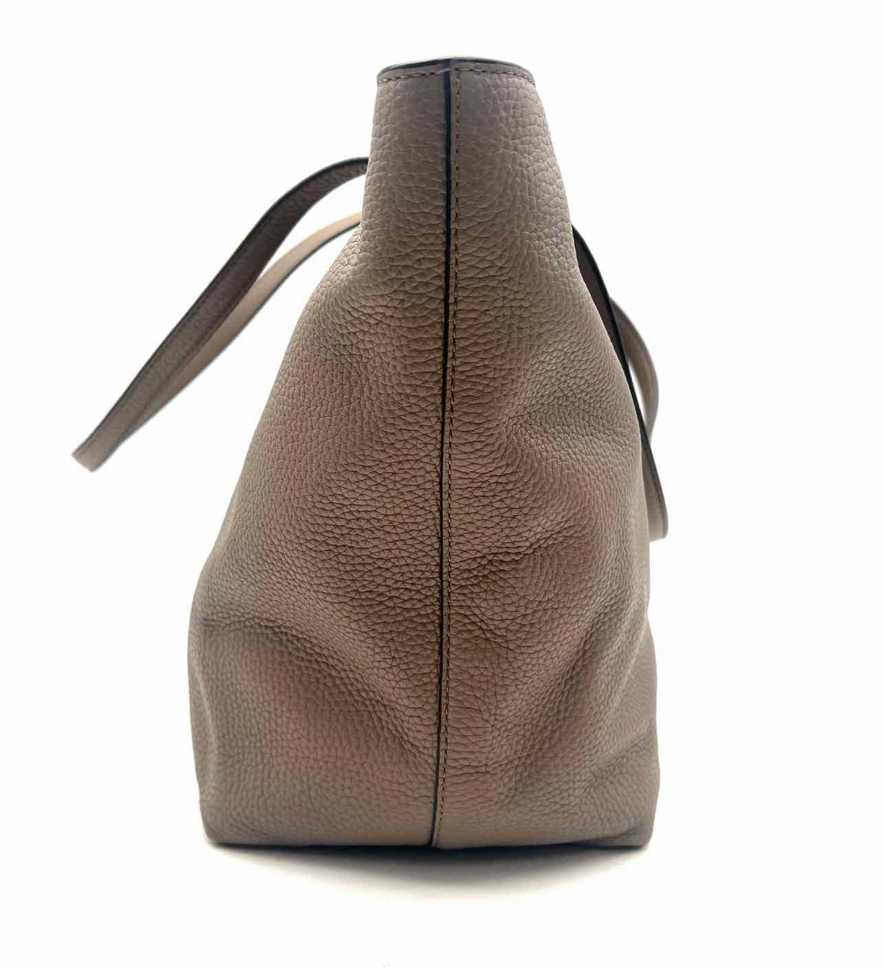 Michael Michael Kors Taupe/Gold Pebbled Leather Designer Tote - Image 3