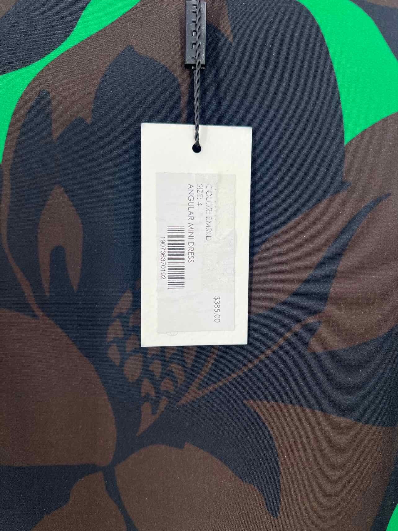 Milly Size 4 Gr/Br/Bk Floral NEW Designer Dress - Image 3