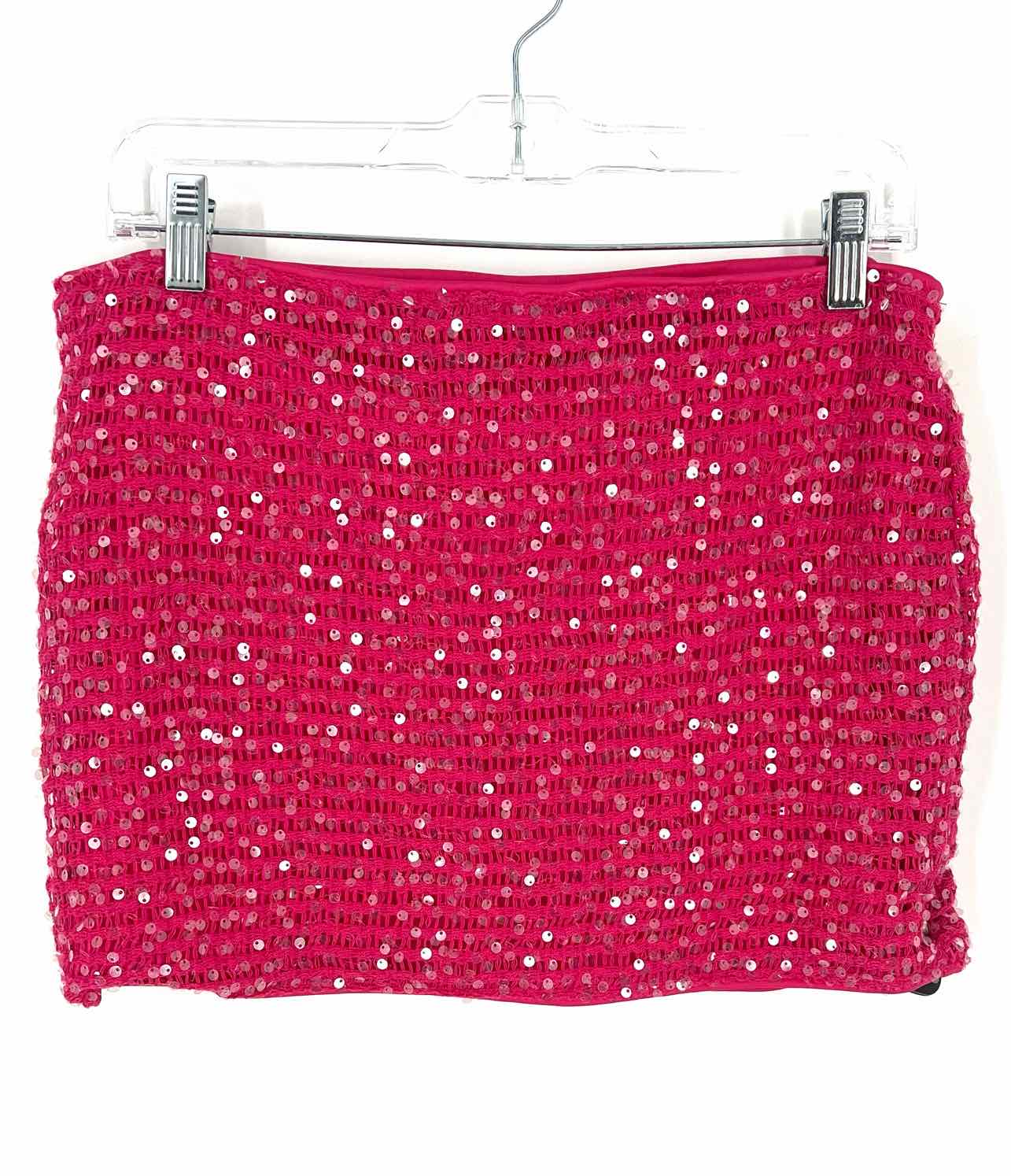 Musera Size L Pink/Clear Sequined Knit Skirt Skirt - Image 2