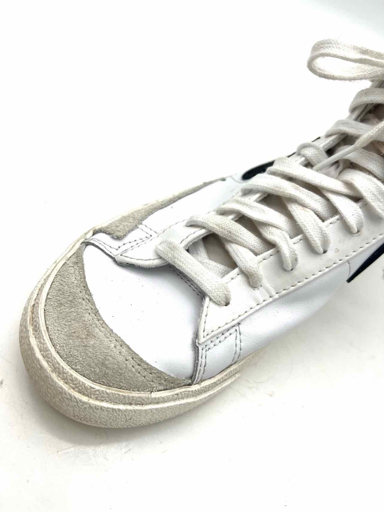Nike Size 9 White/Black Lace-Up Leather Shoes Sneakers - Image 4