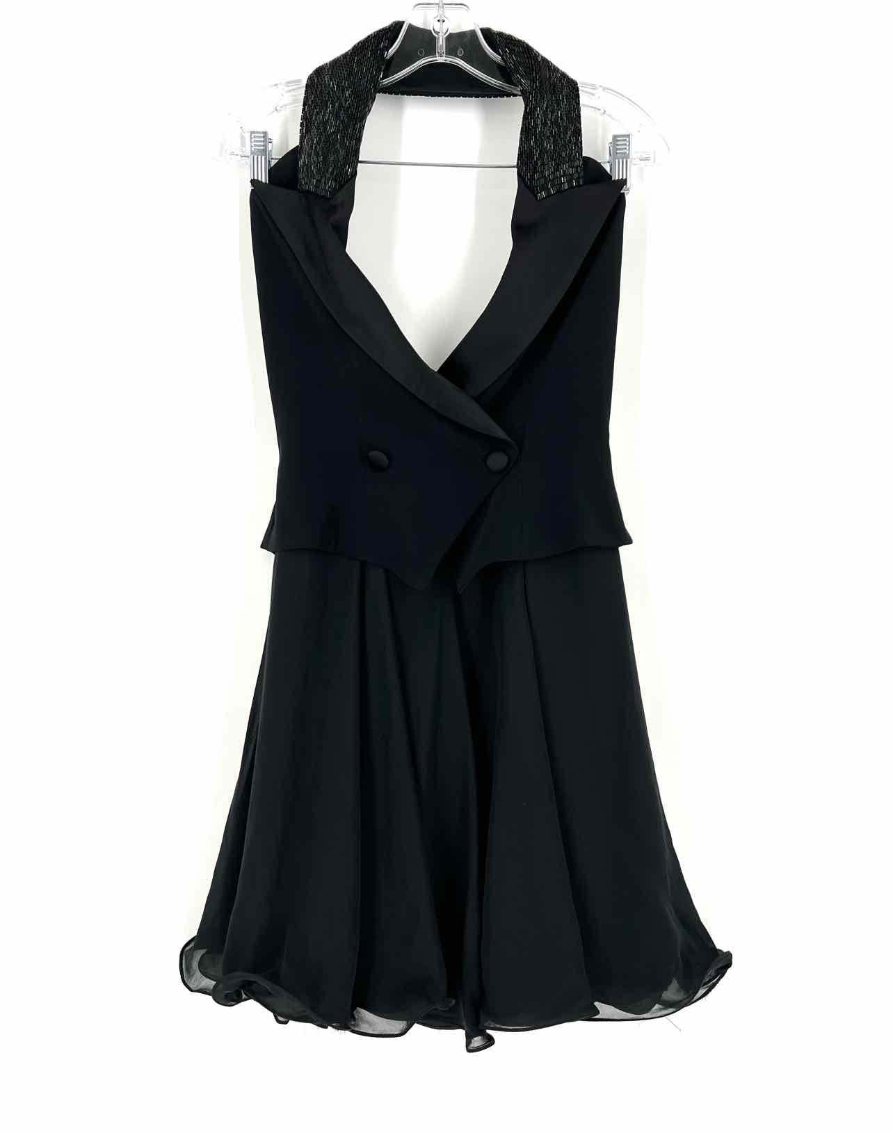 Niteline Size 4 Black Halter Beads Vintage Dress