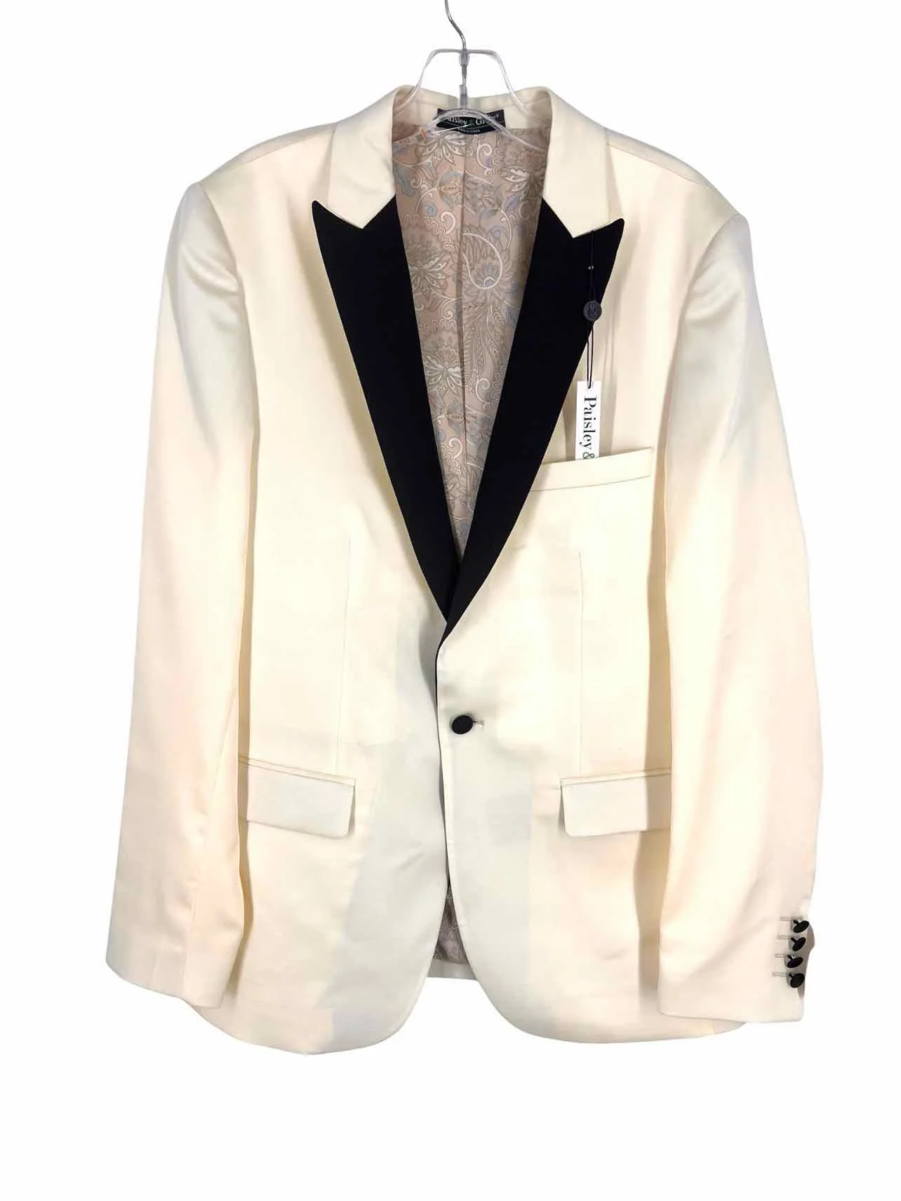 Paisley & Gray Size 40=M Cream/Black Colorblock NEW Men's Sports Coat- Men's