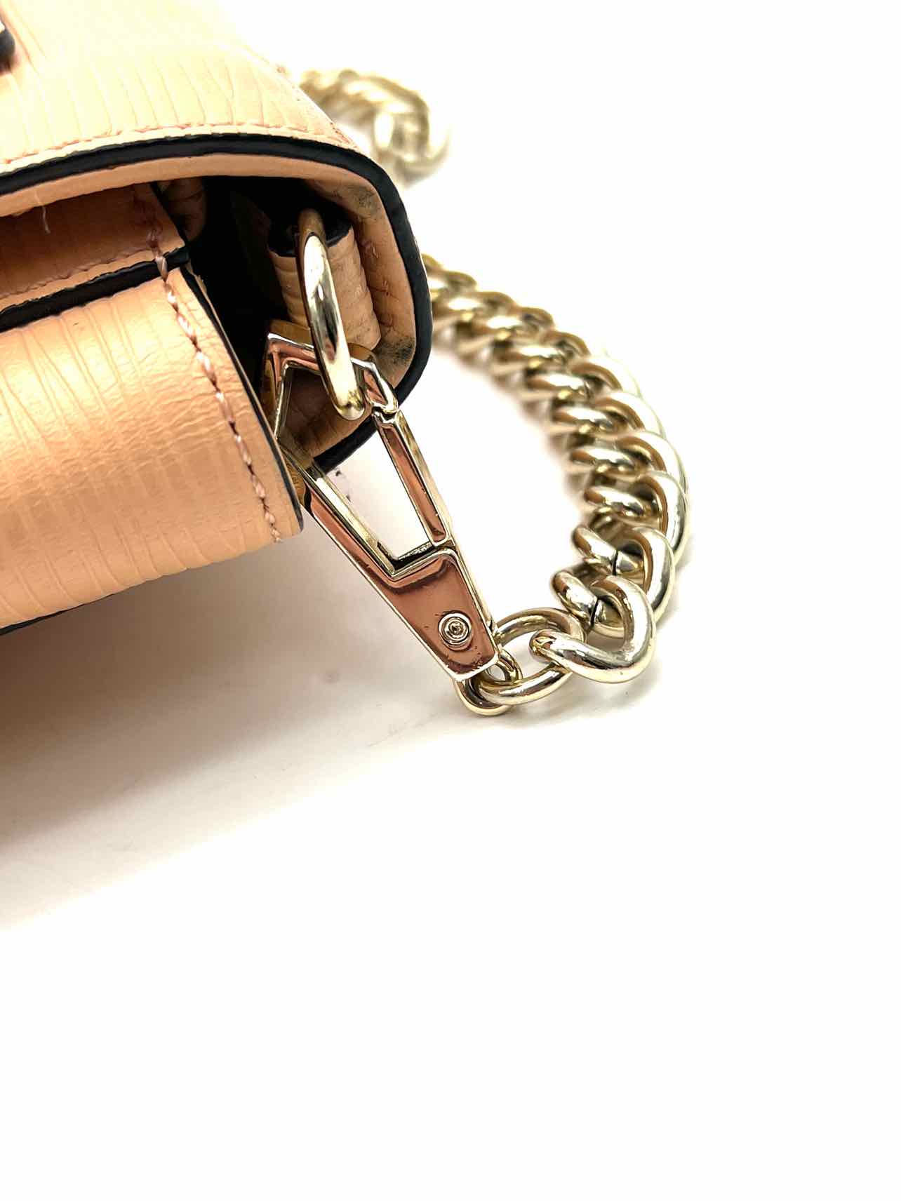 Rebecca Minkoff Peach/Gold Chain Saffiano Leather Designer Crossbody - Image 7