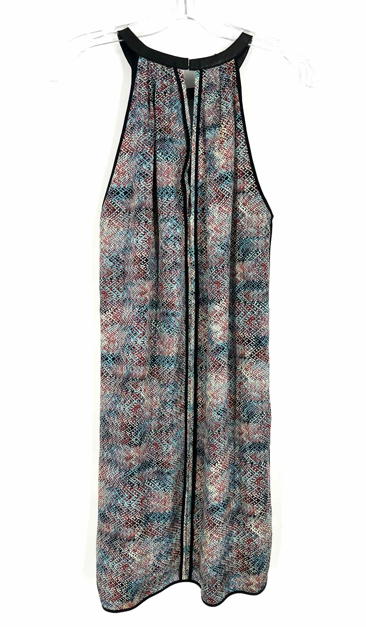 Rebecca Taylor Size 4 Black/Multi Print Keyhole Designer Dress - Image 2