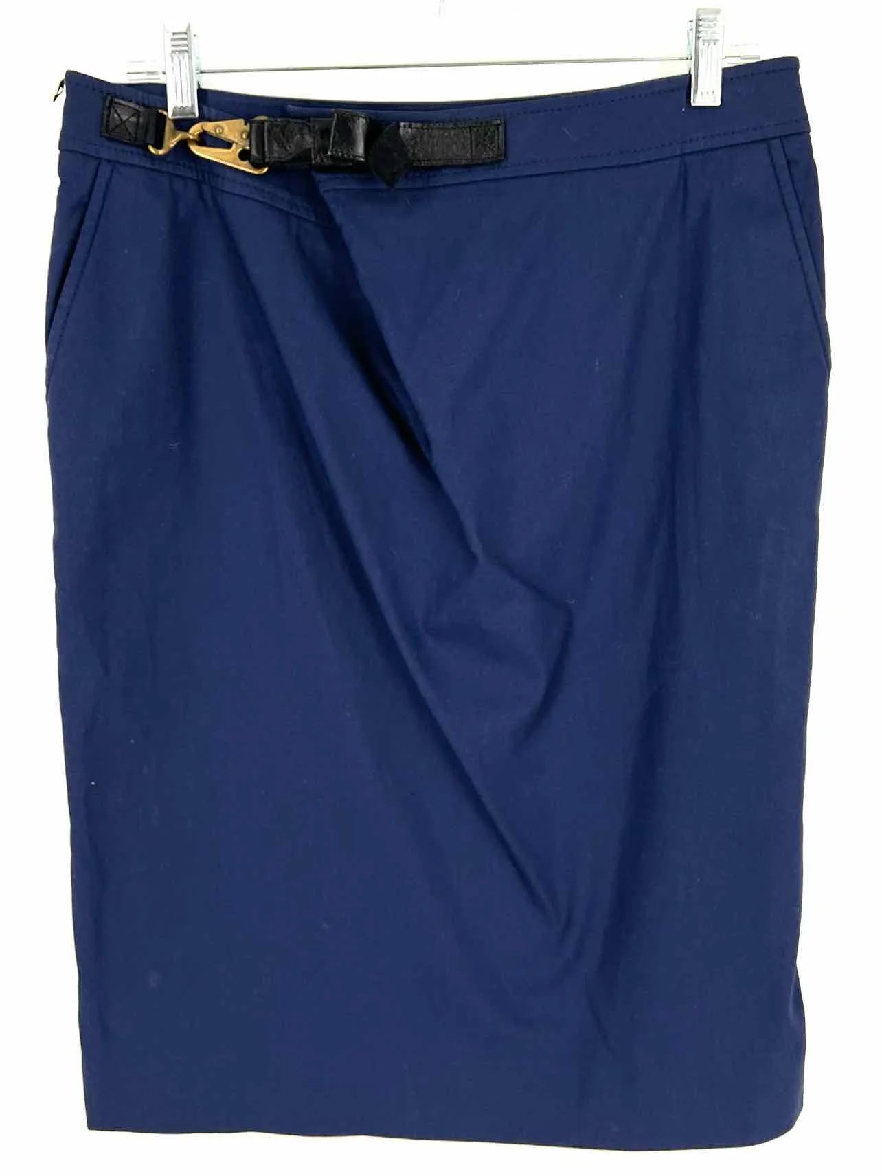 RED Valentino Size M ? Navy/Black Toggle Cotton Blend Designer Skirt
