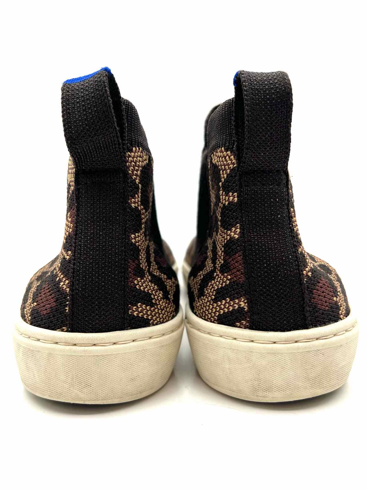 Rothy's Size 8.5 Tan/Black Animal Print Knit Shoes Sneakers - Image 3
