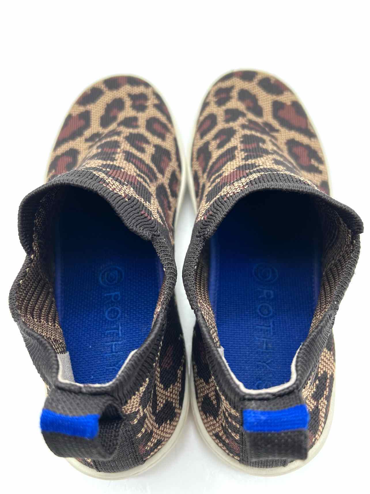Rothy's Size 8.5 Tan/Black Animal Print Knit Shoes Sneakers - Image 4