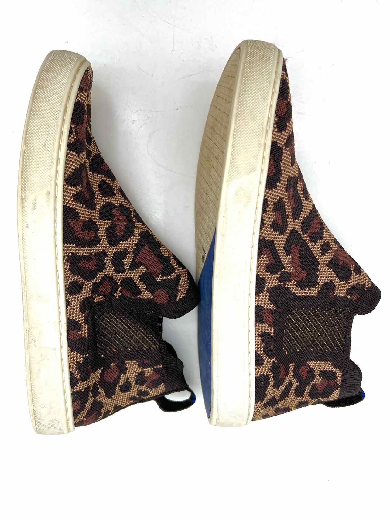 Rothy's Size 8.5 Tan/Black Animal Print Knit Shoes Sneakers - Image 5