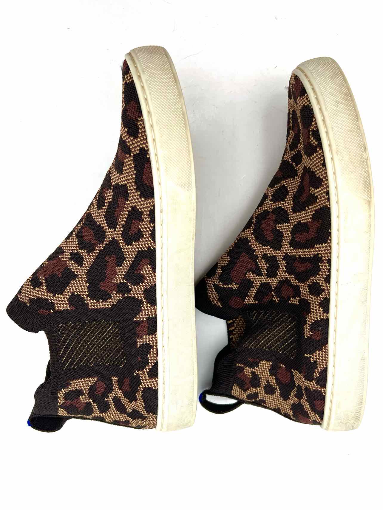 Rothy's Size 8.5 Tan/Black Animal Print Knit Shoes Sneakers - Image 6