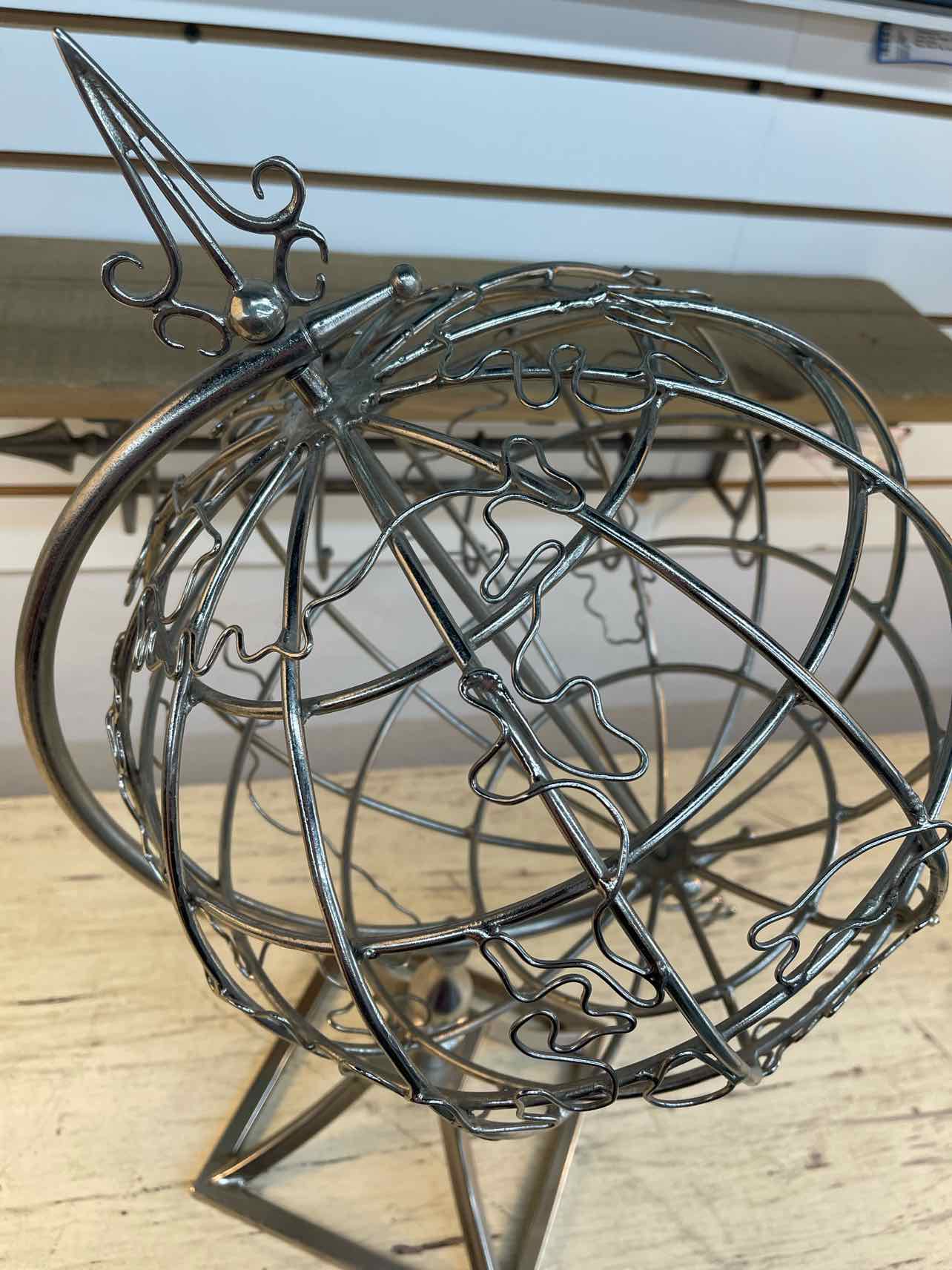 Silver Armillary Home Decor Globe - Image 3