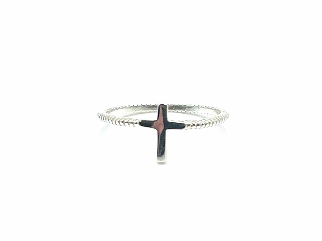 Size 8.5 Silver Cross Sterling Silver Jewelry Ring - Image 2