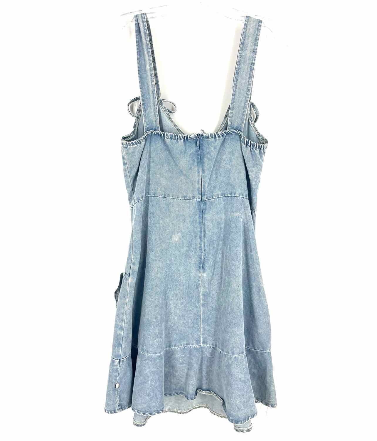 Size L ? Denim Bow(s) Ruffle Dresses Dress - Image 2