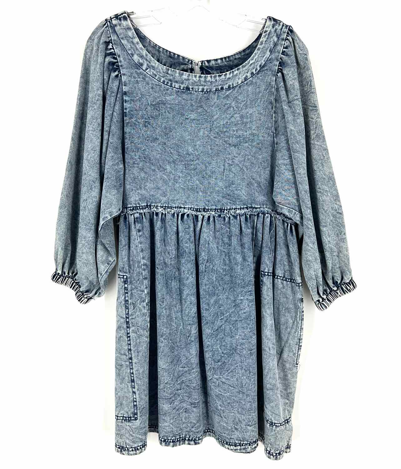 So Me Size M Denim Mineral Wash Balloon Sleeve NEW Dresses Dress