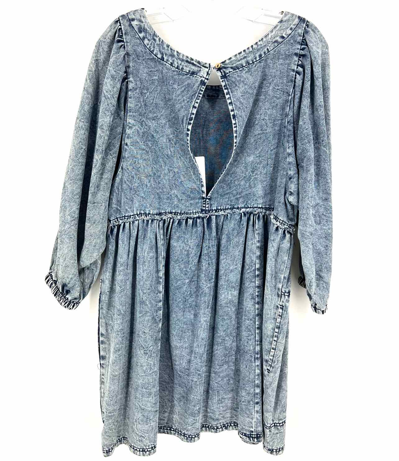 So Me Size M Denim Mineral Wash Balloon Sleeve NEW Dresses Dress - Image 2