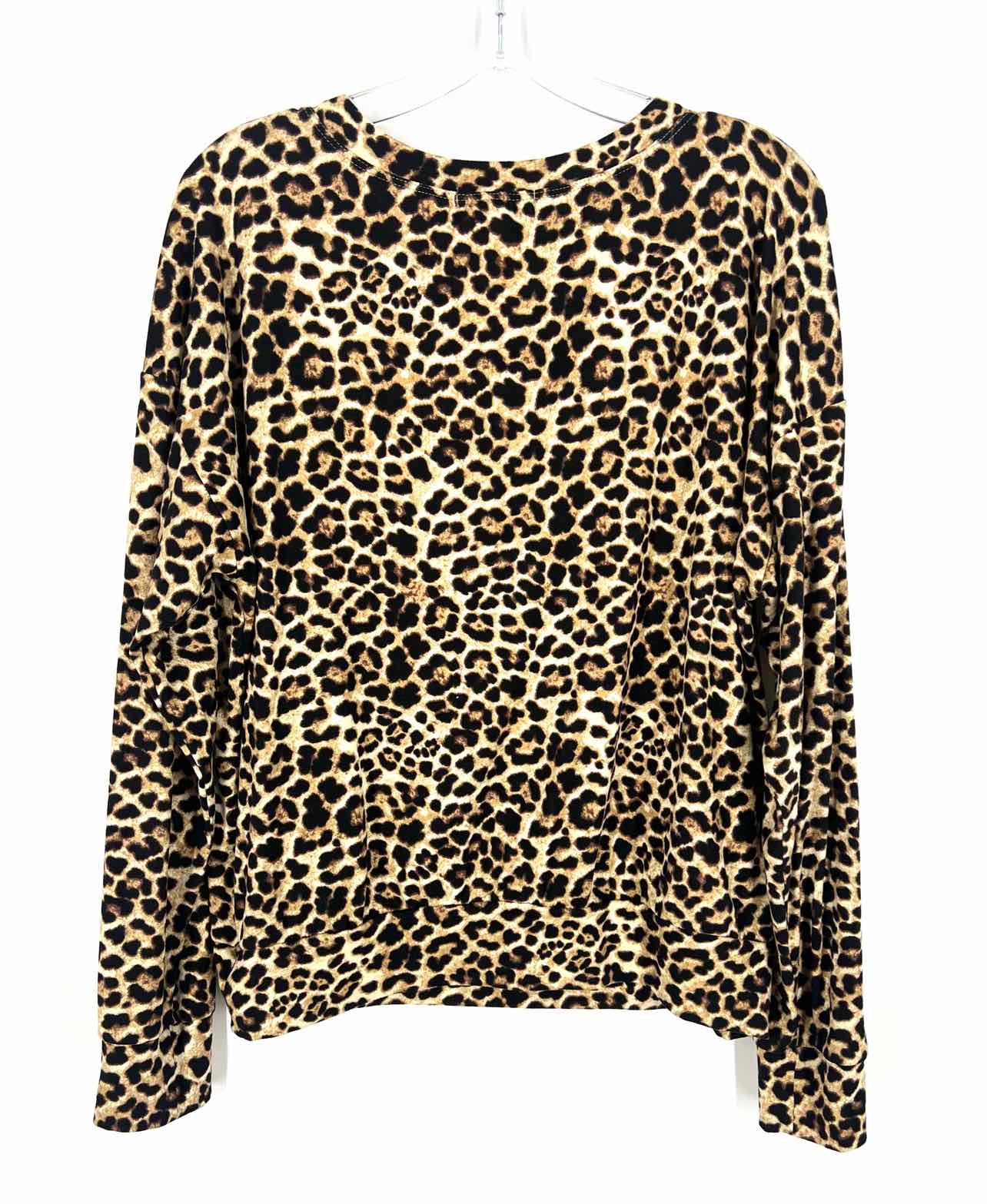 Socialite Size S Lt Brown/Black Animal Print Tops Top-Long Sleeve - Image 2