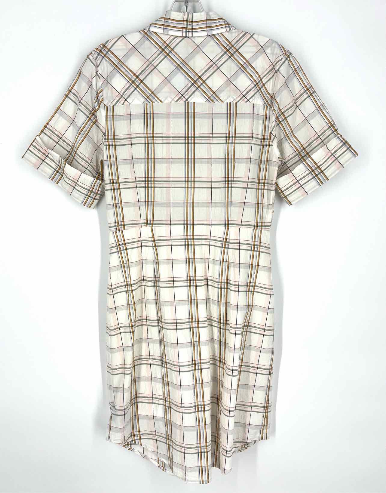 Veronica Beard Size S White/Tan Plaid Button-down NEW Designer Dress - Image 2