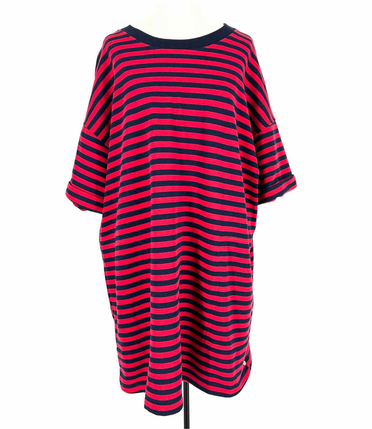 Veveret Size M Navy/Red Stripe Dresses Dress