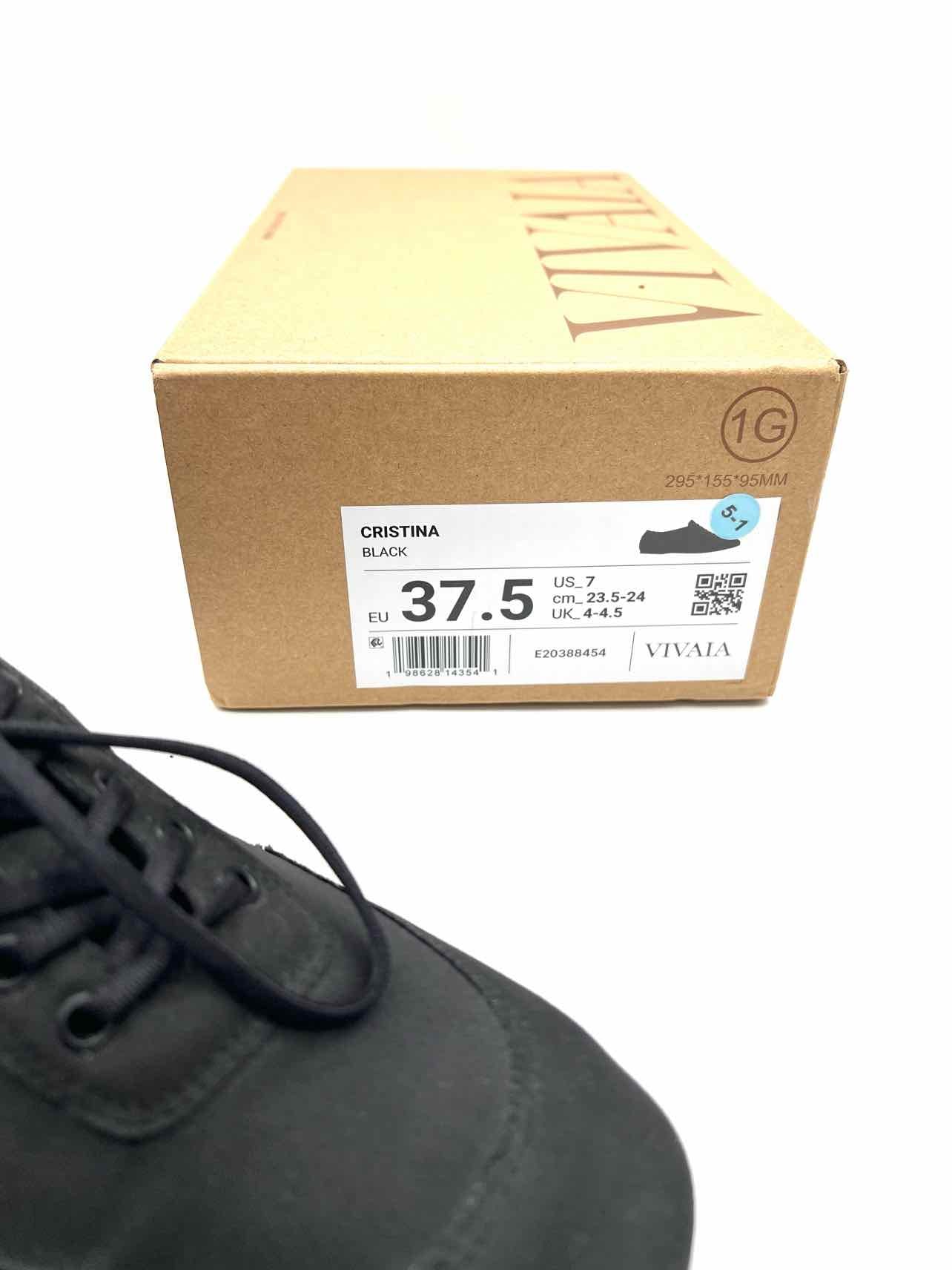 Vivaia Size 7 Black Lace-Up Satin W/ BOX!!! Designer Sneakers - Image 7