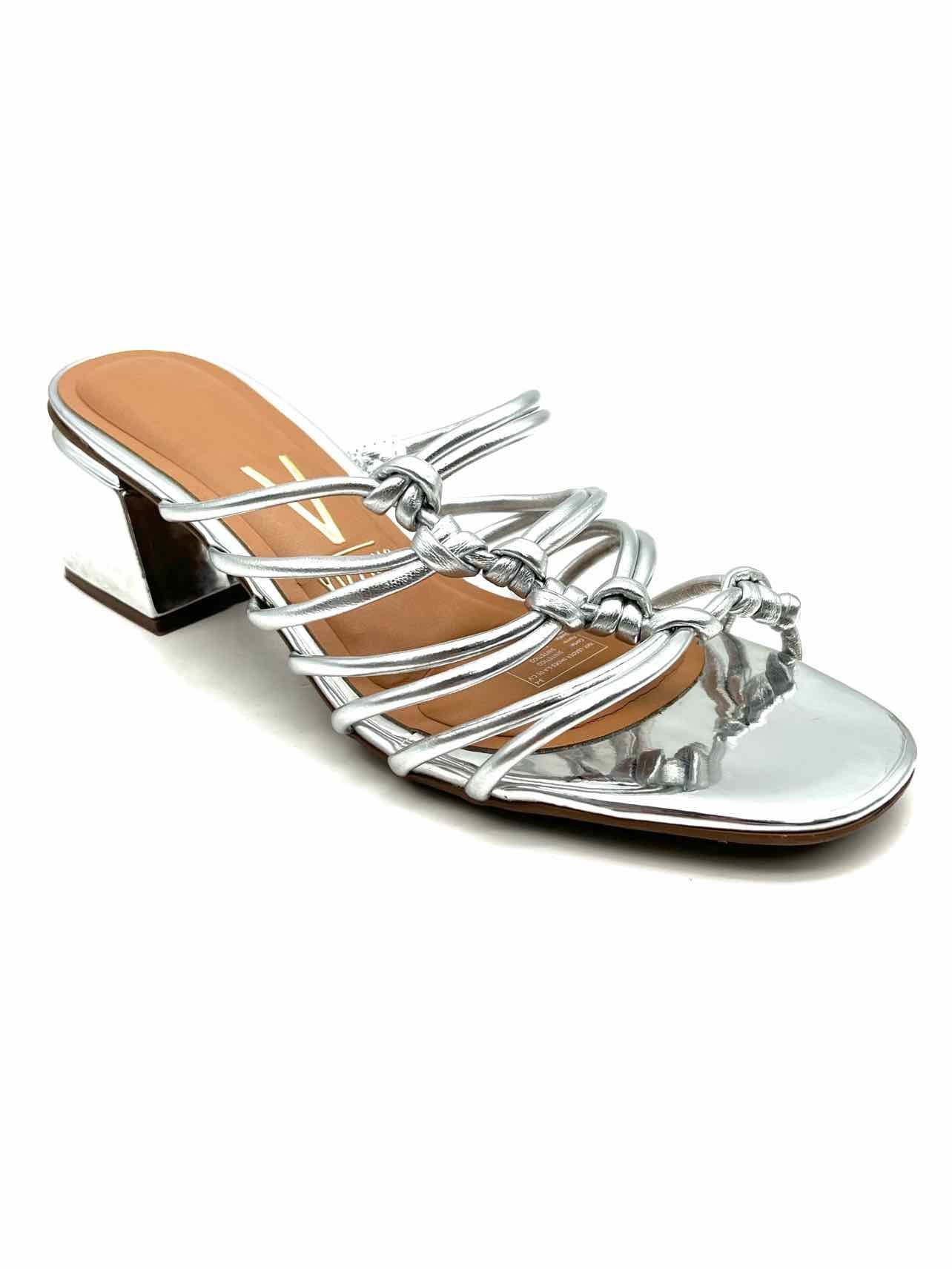 Vizzano Size 10 Silver Knot Metallic Shoes Sandals Heels