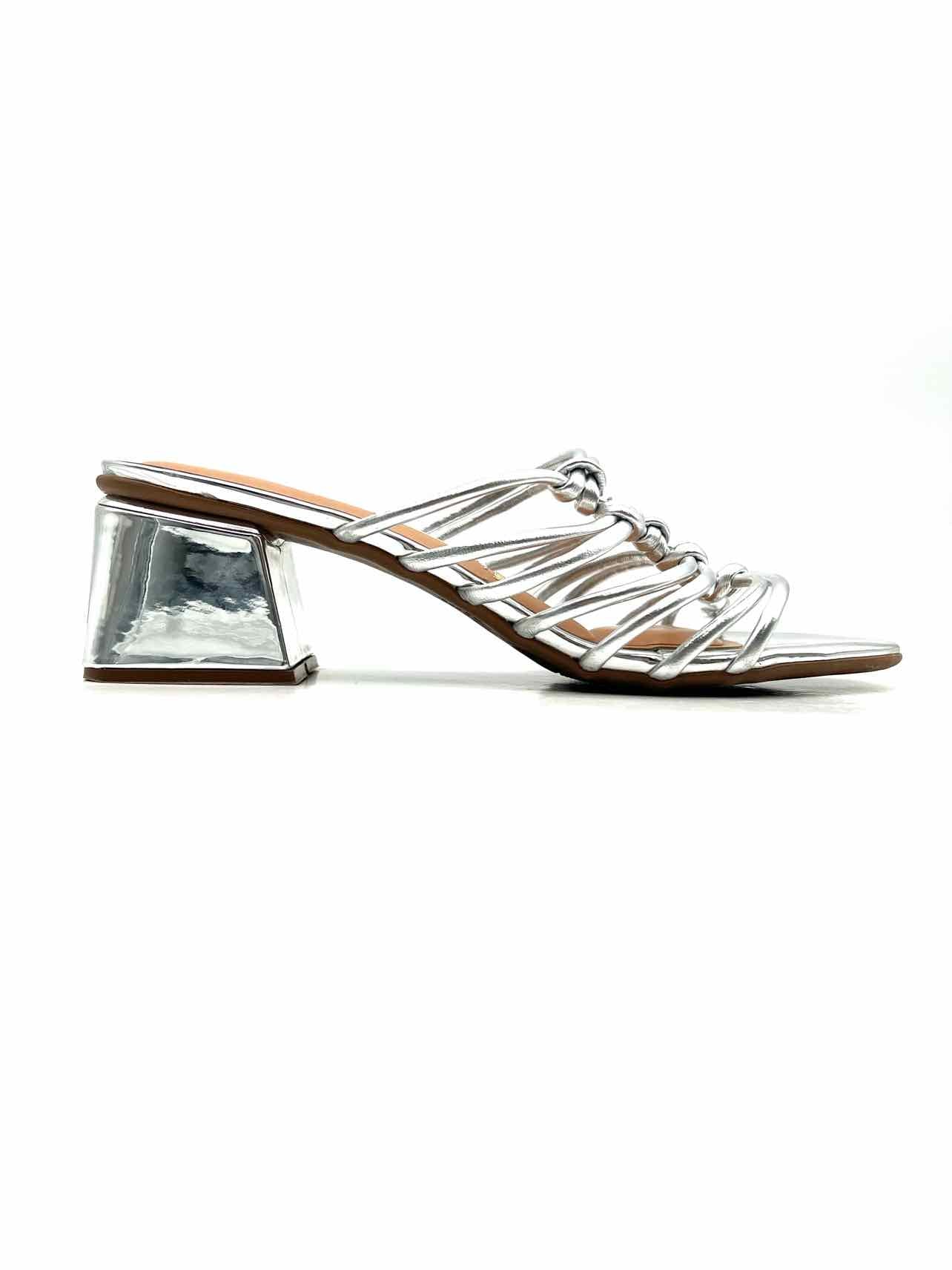 Vizzano Size 10 Silver Knot Metallic Shoes Sandals Heels - Image 2