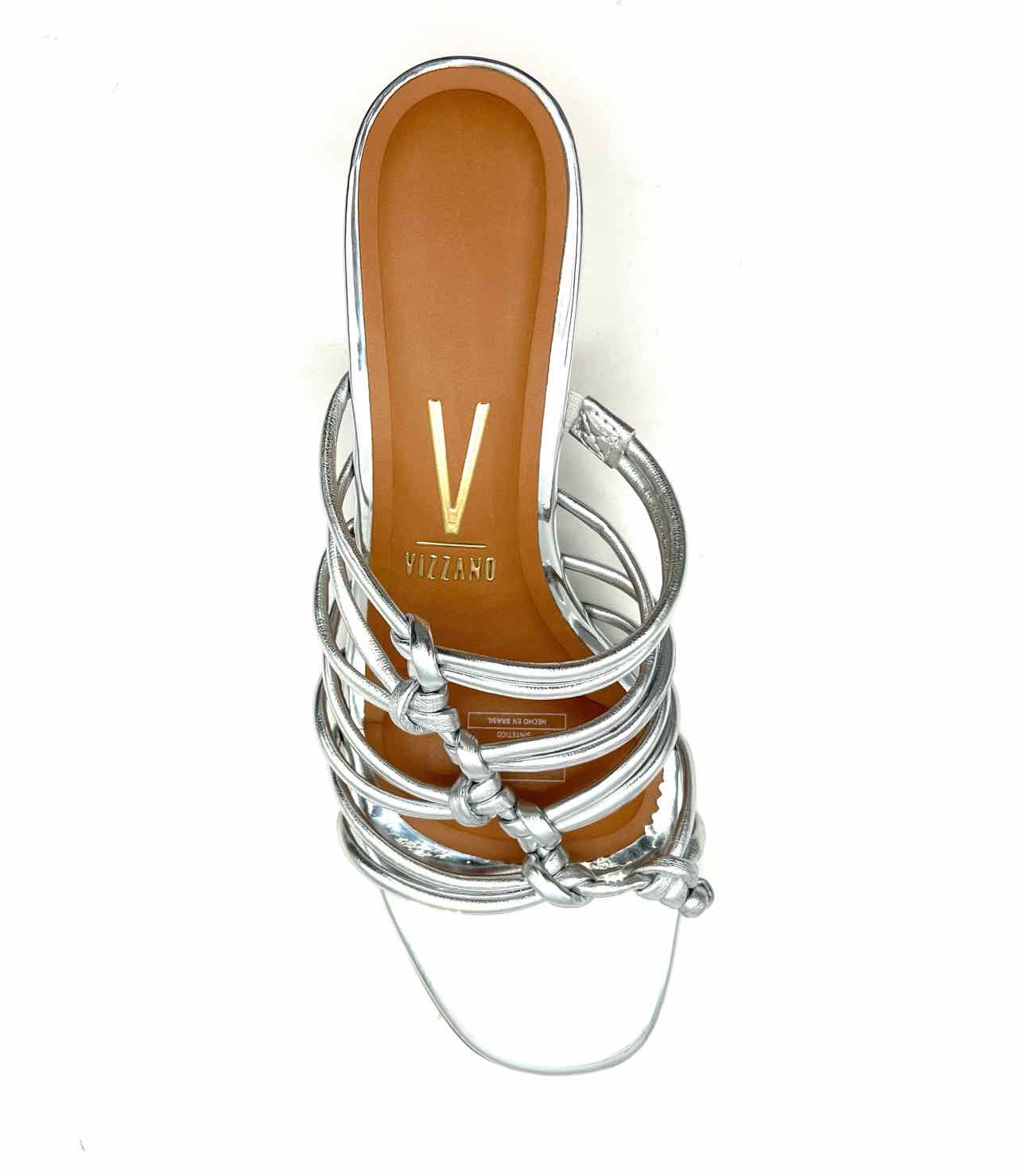 Vizzano Size 10 Silver Knot Metallic Shoes Sandals Heels - Image 3