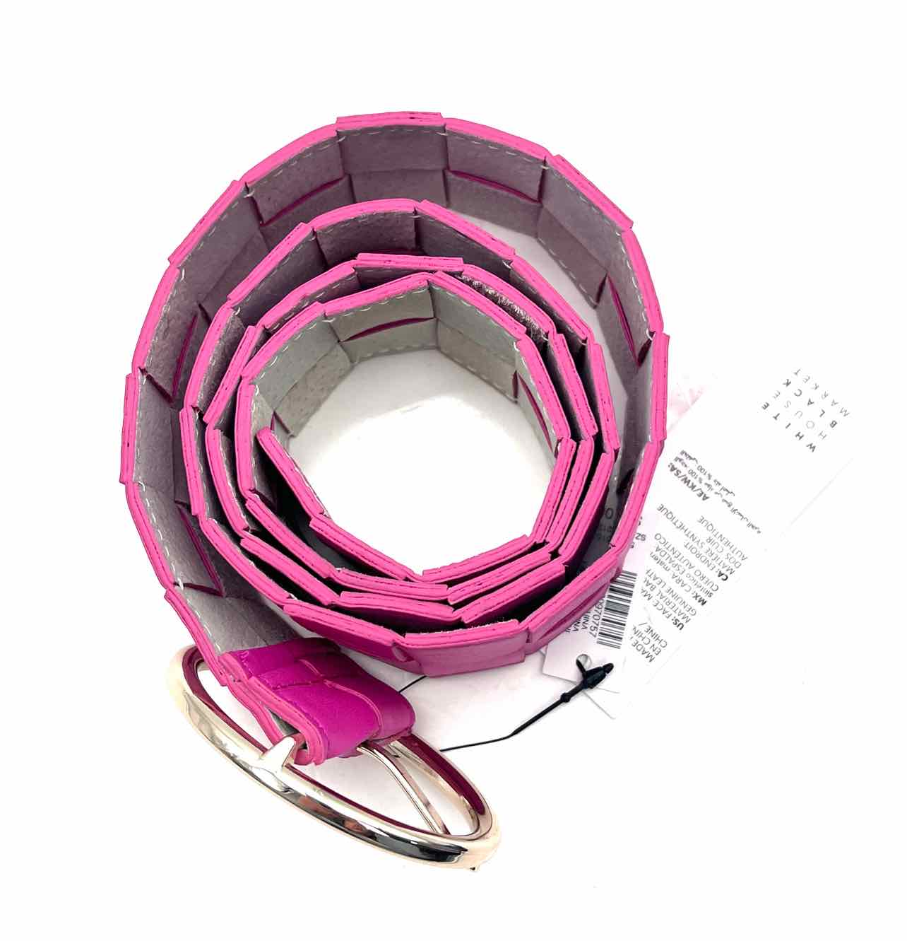 White House Black Market Size S Fuchsia Woven Faux Leather NEW Belt Belt - Image 3