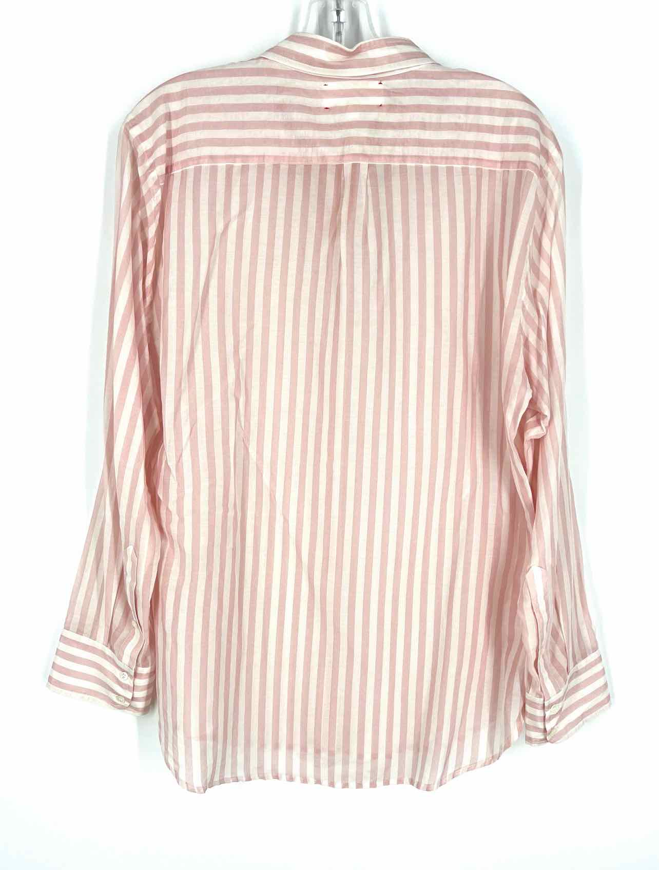 Xirena Size S Pink/White Stripe Cotton/Silk Designer Blouse - Image 2