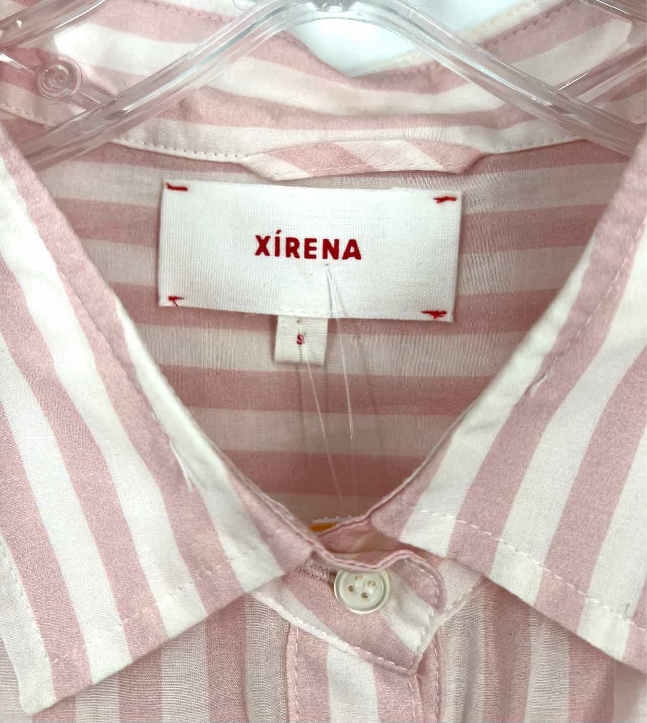 Xirena Size S Pink/White Stripe Cotton/Silk Designer Blouse - Image 3