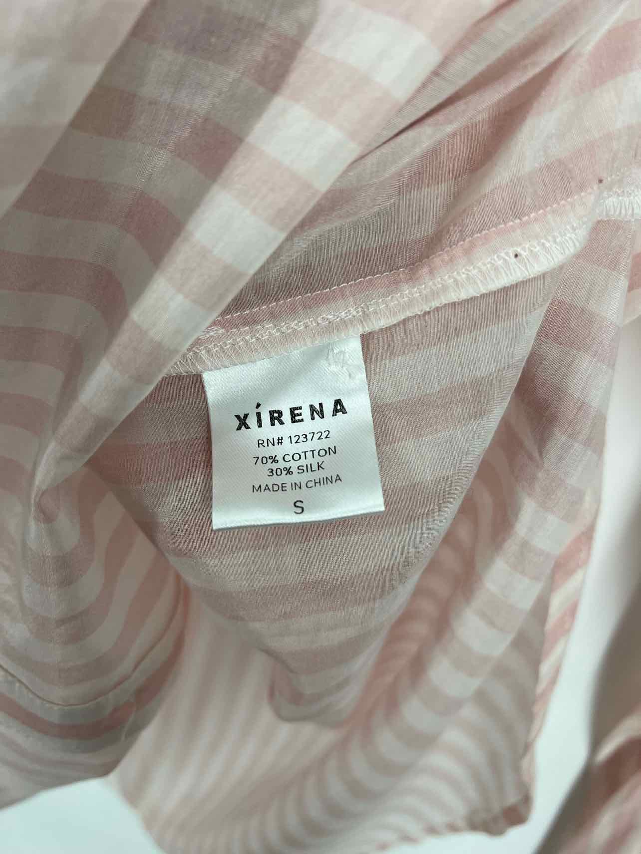 Xirena Size S Pink/White Stripe Cotton/Silk Designer Blouse - Image 4